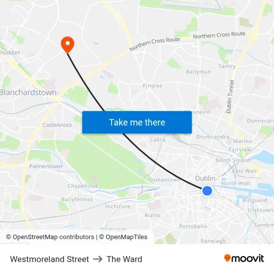 Westmoreland Street to The Ward map