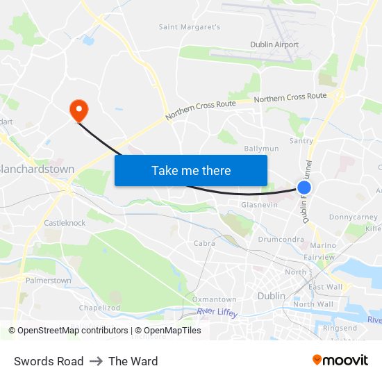 Swords Road to The Ward map