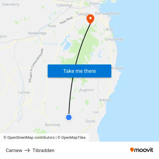 Carnew to Tibradden map