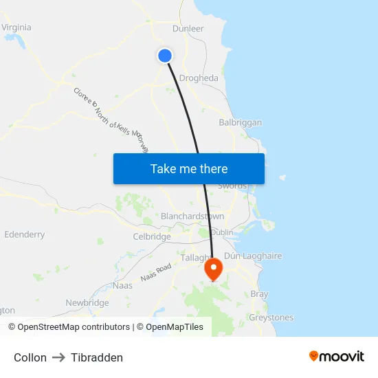 Collon to Tibradden map