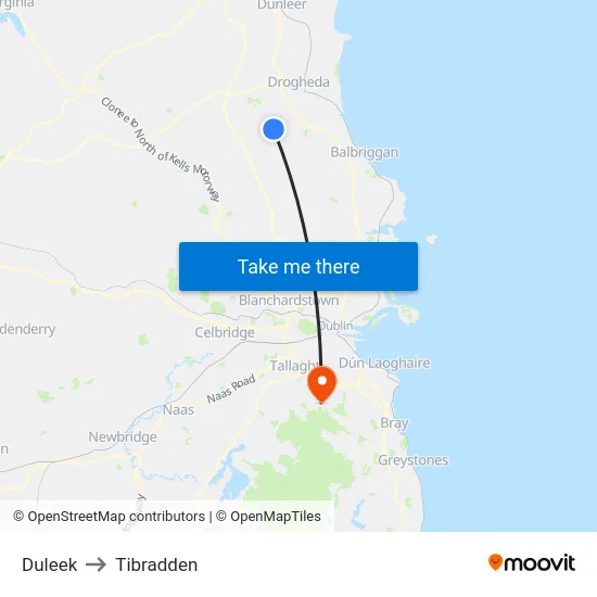 Duleek to Tibradden map