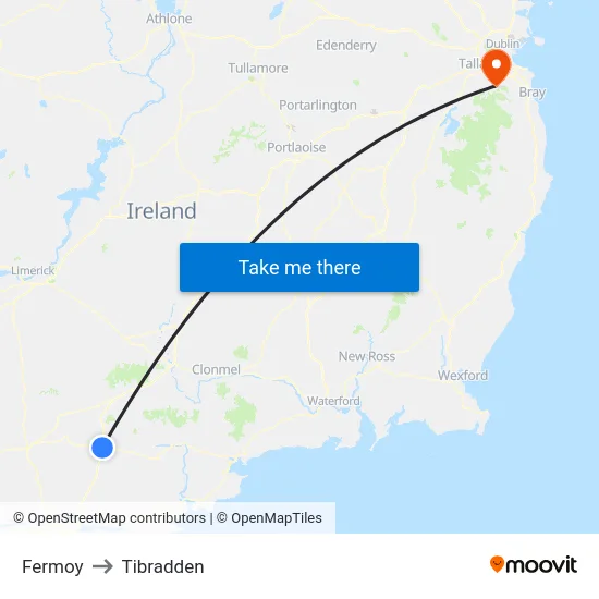 Fermoy to Tibradden map