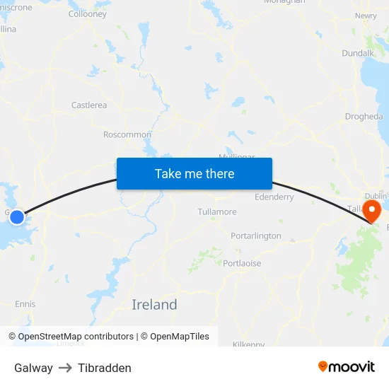 Galway to Tibradden map