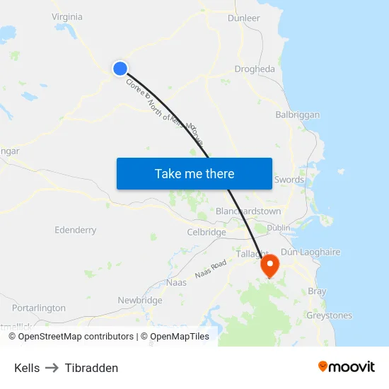 Kells to Tibradden map