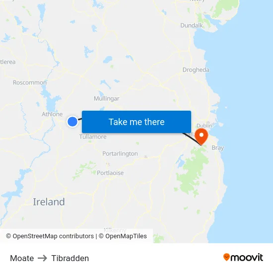 Moate to Tibradden map