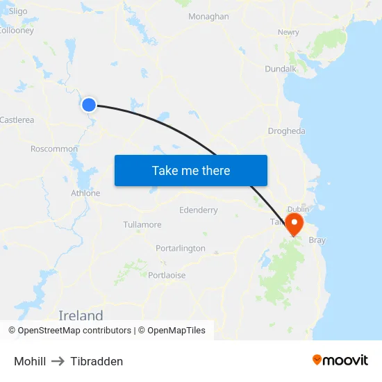 Mohill to Tibradden map