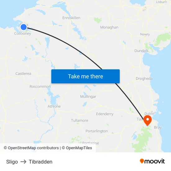 Sligo to Tibradden map