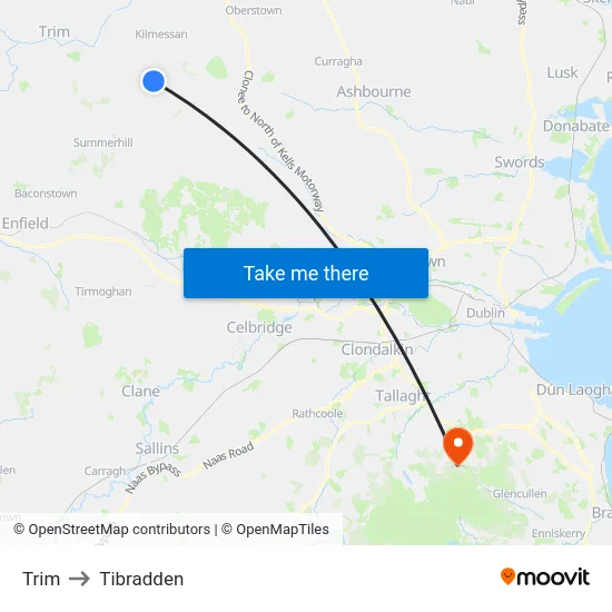 Trim to Tibradden map