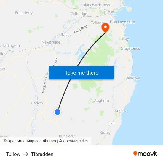 Tullow to Tibradden map