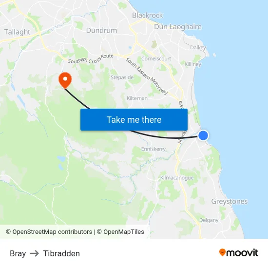 Bray to Tibradden map