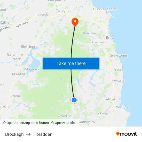 Brockagh to Tibradden map