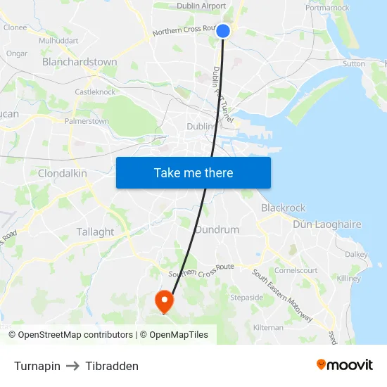 Turnapin to Tibradden map