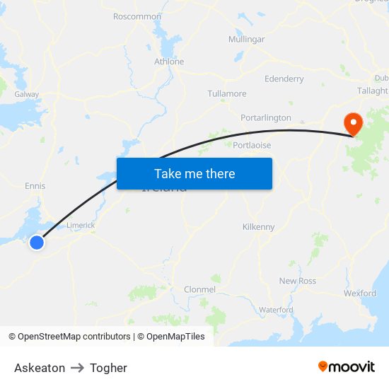 Askeaton to Togher map