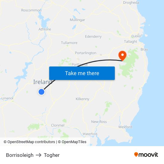 Borrisoleigh to Togher map