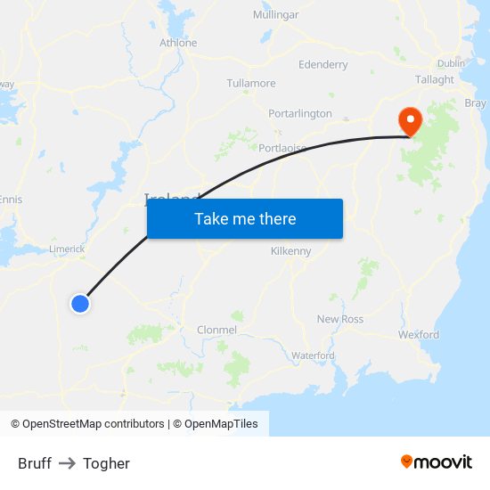 Bruff to Togher map