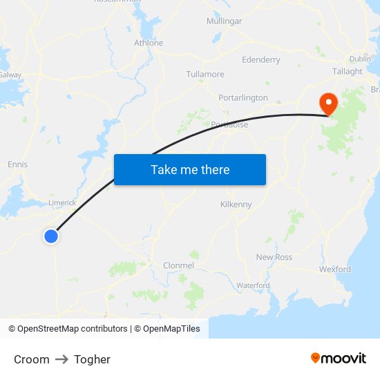 Croom to Togher map