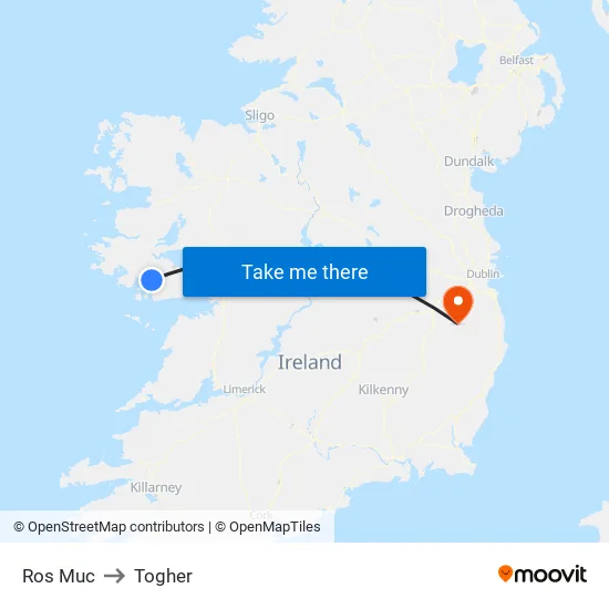 Ros Muc to Togher map