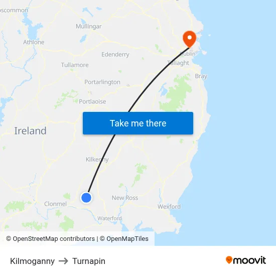 Kilmoganny to Turnapin map