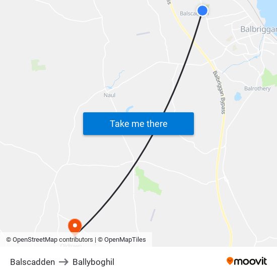 Balscadden to Ballyboghil map