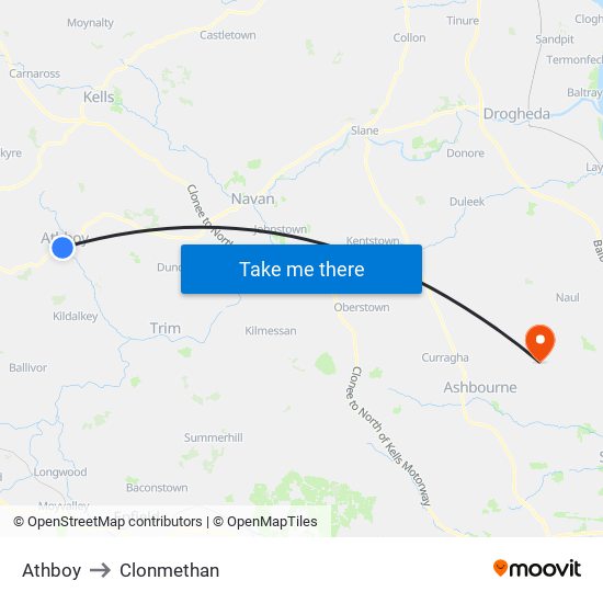 Athboy to Clonmethan map