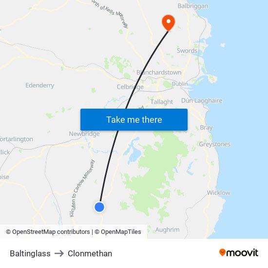 Baltinglass to Clonmethan map