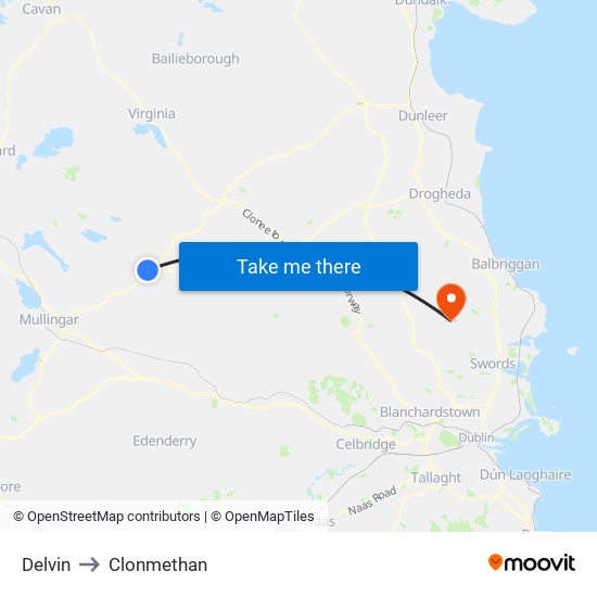 Delvin to Clonmethan map