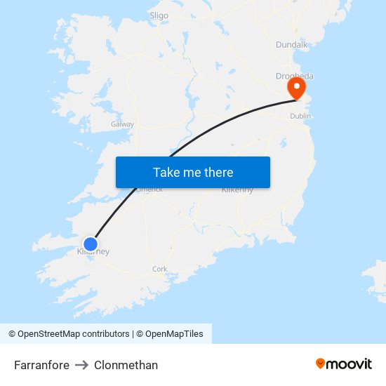 Farranfore to Clonmethan map