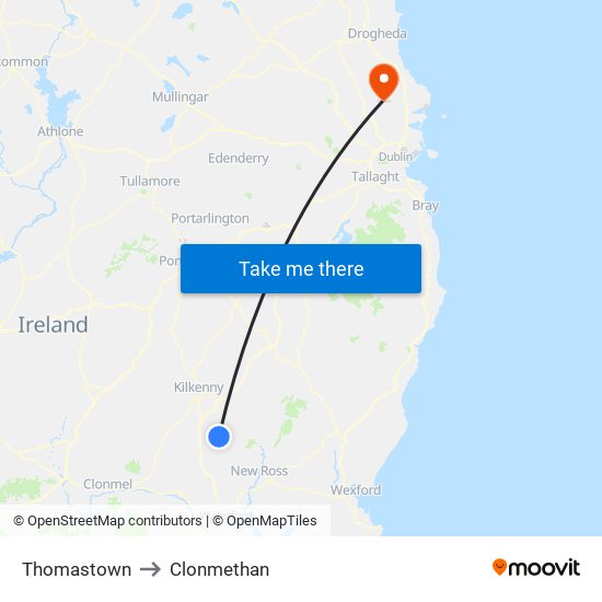 Thomastown to Clonmethan map