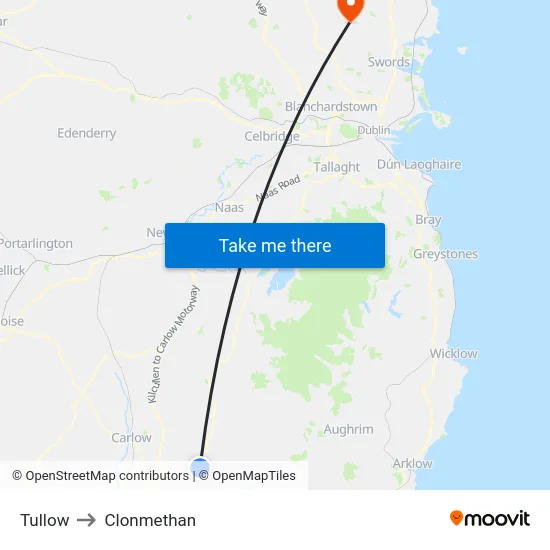 Tullow to Clonmethan map