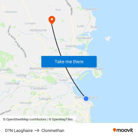 D?N Laoghaire to Clonmethan map