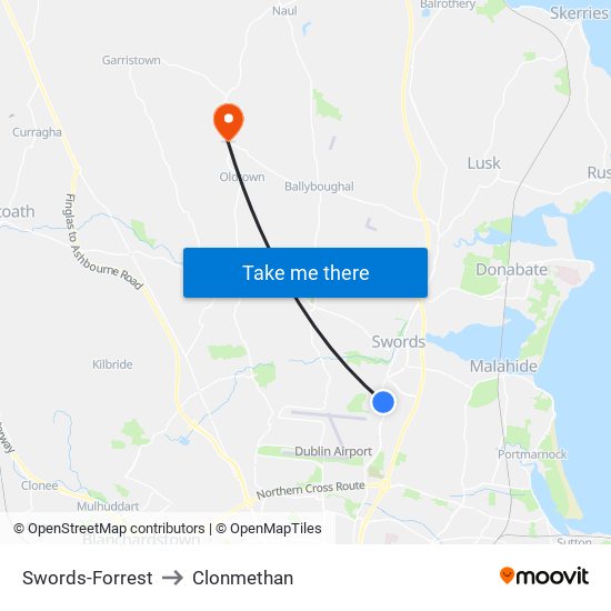 Swords-Forrest to Clonmethan map