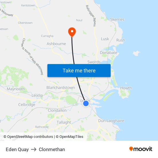 Eden Quay to Clonmethan map