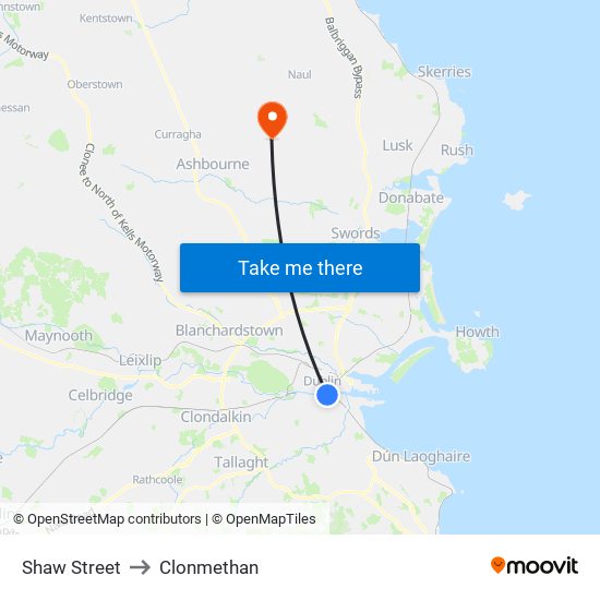 Shaw Street to Clonmethan map