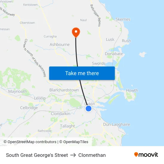 South Great George's Street to Clonmethan map