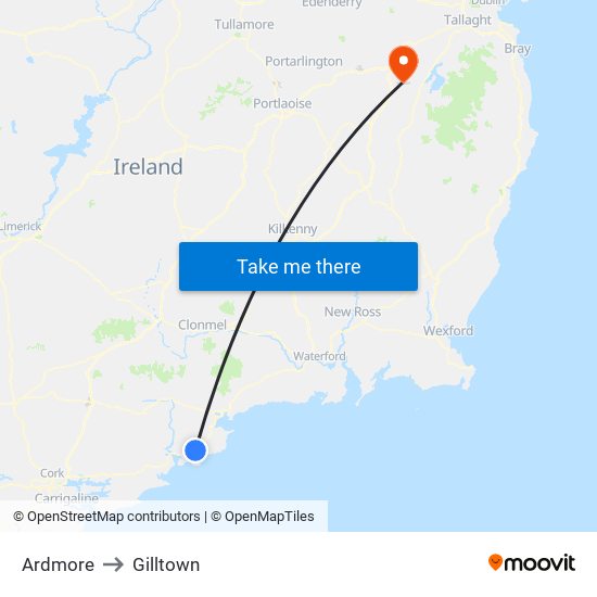 Ardmore to Gilltown map