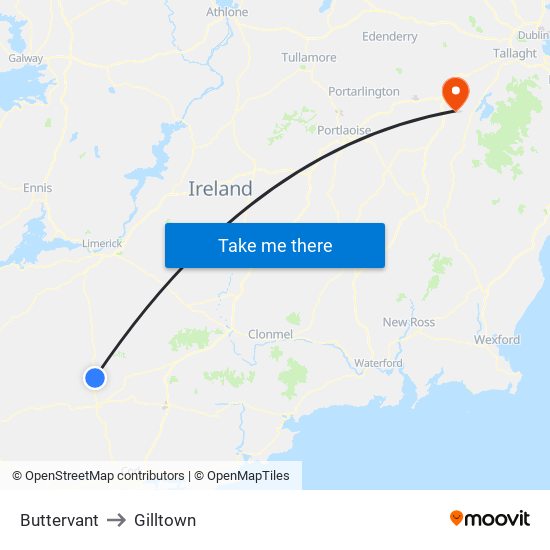 Buttervant to Gilltown map