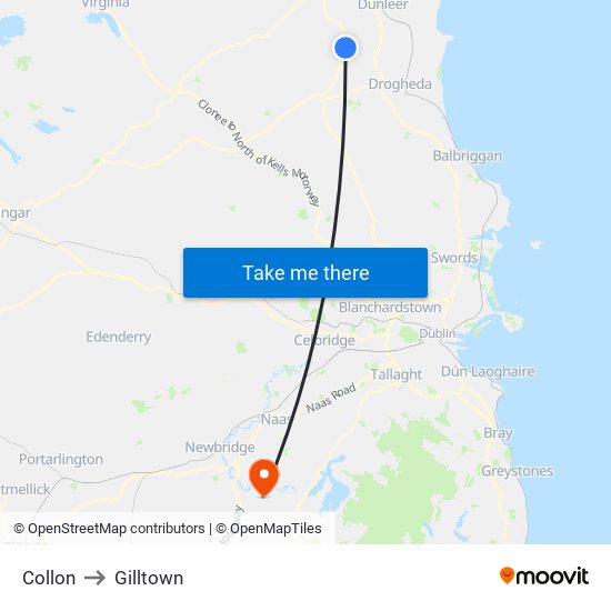 Collon to Gilltown map