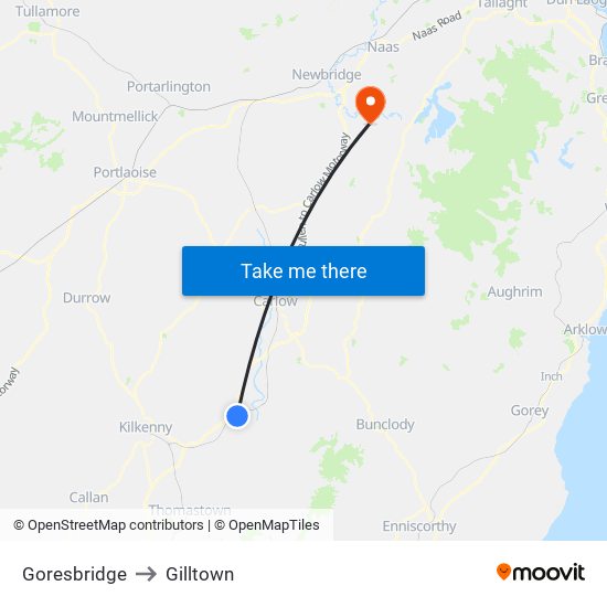 Goresbridge to Gilltown map