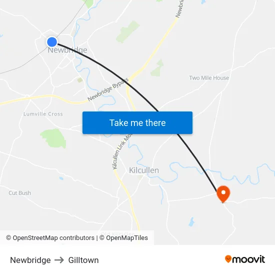 Newbridge to Gilltown map