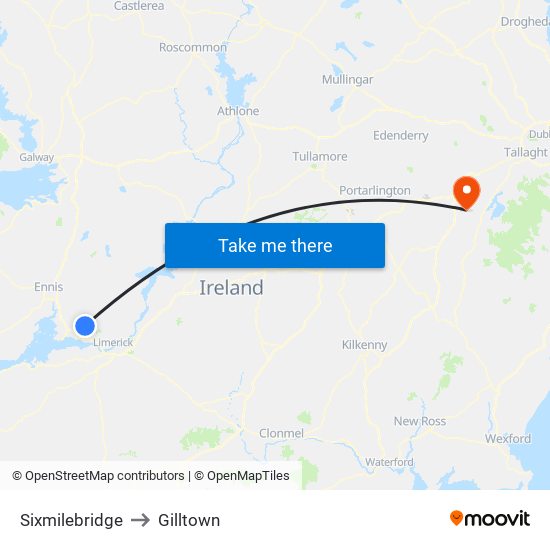 Sixmilebridge to Gilltown map