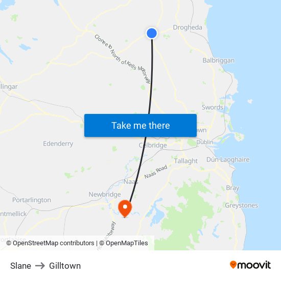 Slane to Gilltown map