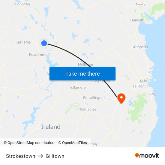 Strokestown to Gilltown map