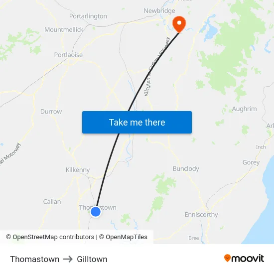 Thomastown to Gilltown map