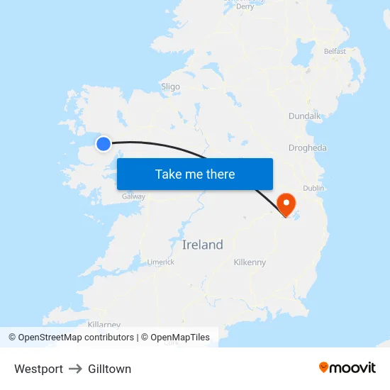 Westport to Gilltown map
