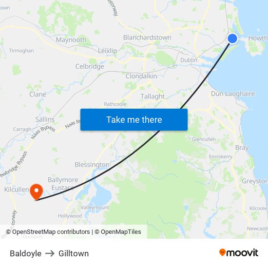 Baldoyle to Gilltown map