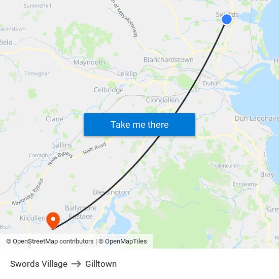 Swords Village to Gilltown map