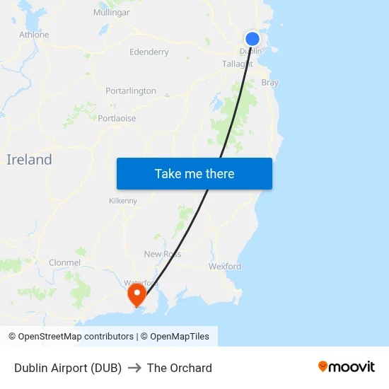 Dublin Airport (DUB) to The Orchard map
