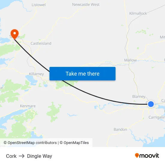 Cork to Dingle Way map