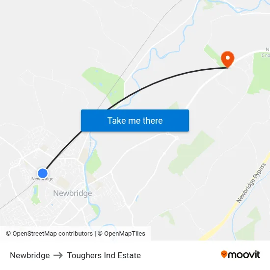 Newbridge to Toughers Ind Estate map