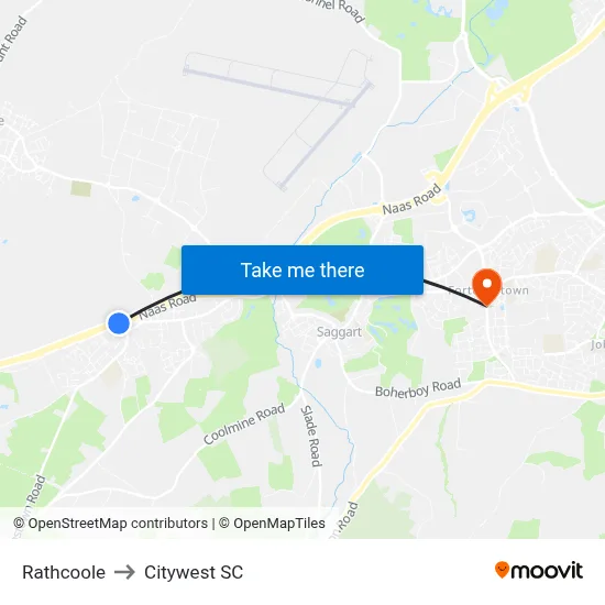 Rathcoole to Citywest SC map